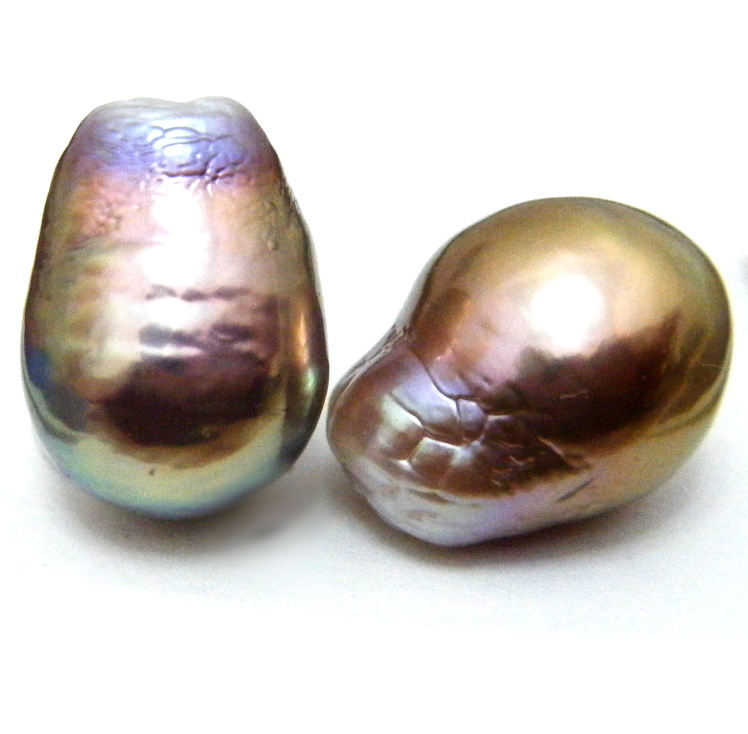 Gold/Multicoloured Drop Pearls